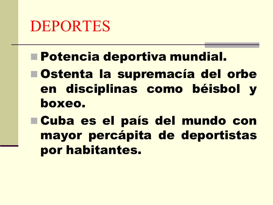 DEPORTES Potencia deportiva mundial.