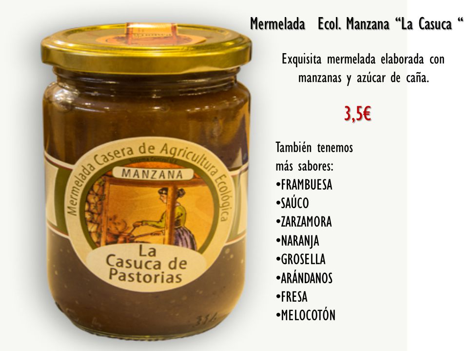 Exquisita mermelada elaborada con manzanas y azúcar de caña.