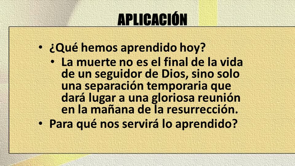APLICACIÓN ¿Qué hemos aprendido hoy