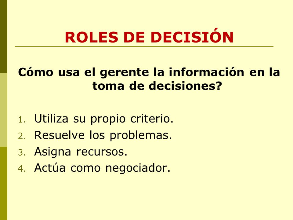 Cómo usa el gerente la información en la toma de decisiones