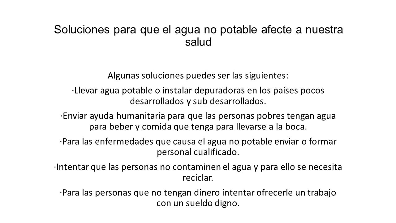 Soluciones para que el agua no potable afecte a nuestra salud