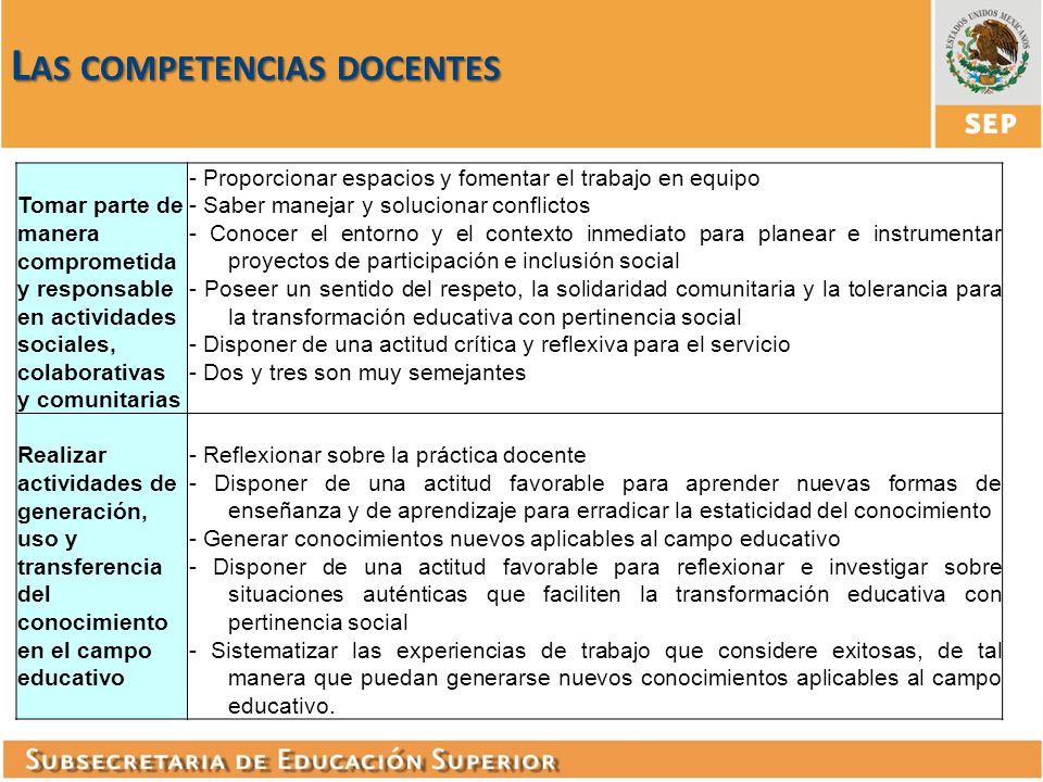 Las competencias docentes