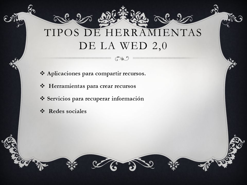 Tipos de herramientas de la wed 2,0