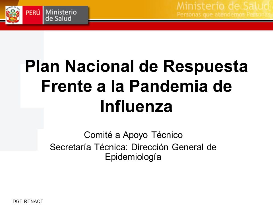 Plan Nacional de Respuesta Frente a la Pandemia de Influenza