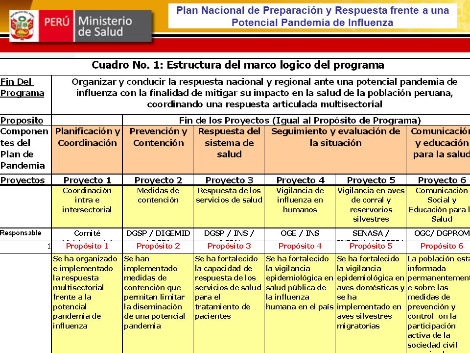 Plan Nacional de Preparación y Respuesta frente a una Potencial Pandemia de Influenza