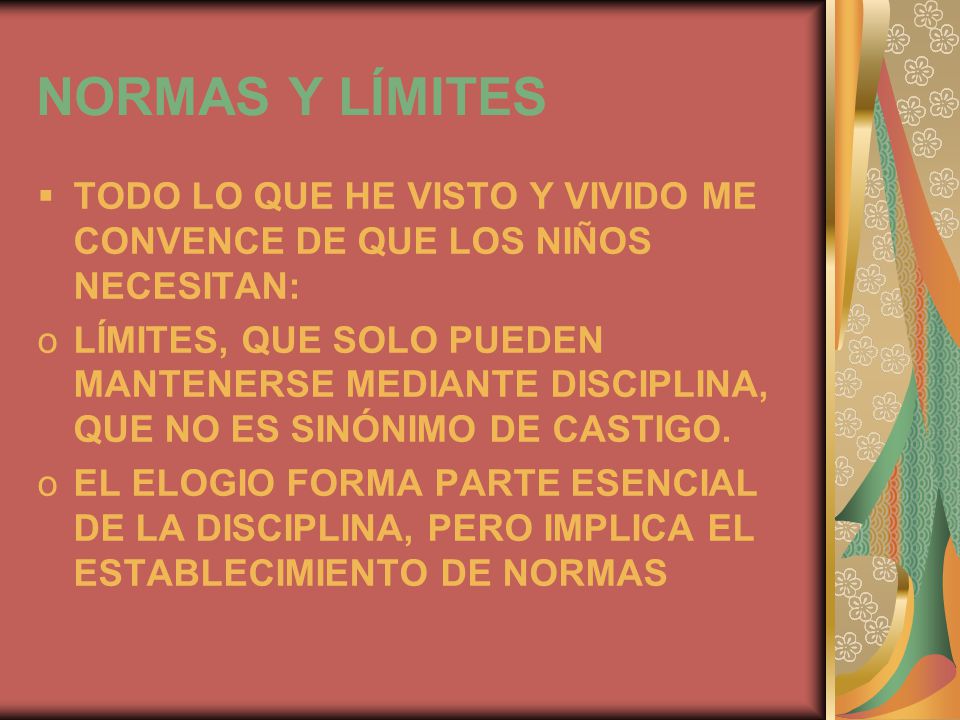 NORMAS Y LÍMITES TODO LO QUE HE VISTO Y VIVIDO ME CONVENCE DE QUE LOS NIÑOS NECESITAN: