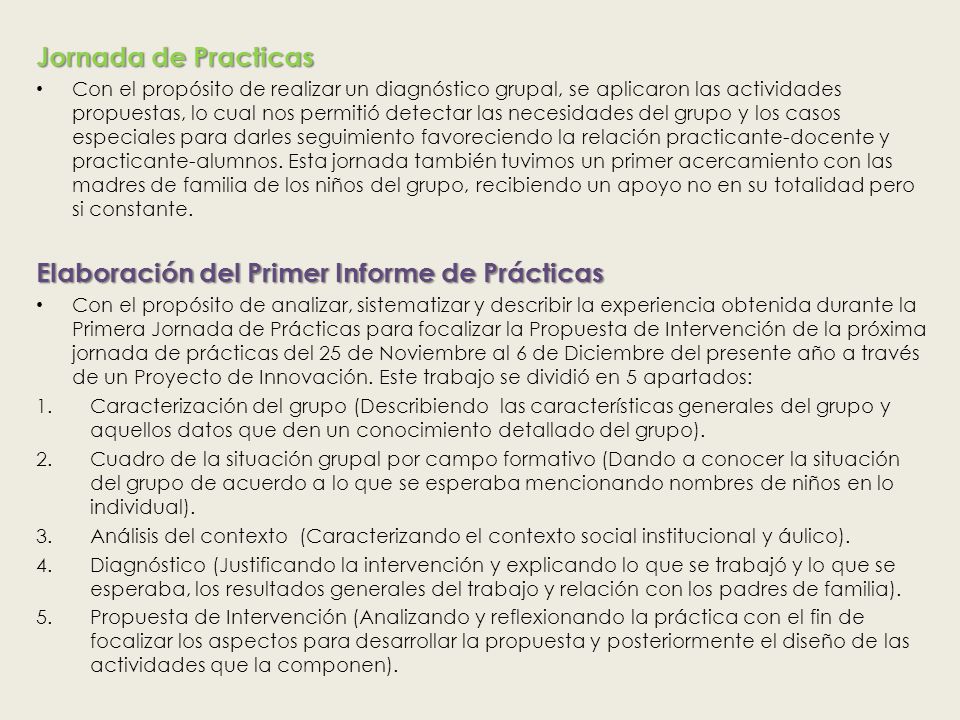 Elaboración del Primer Informe de Prácticas