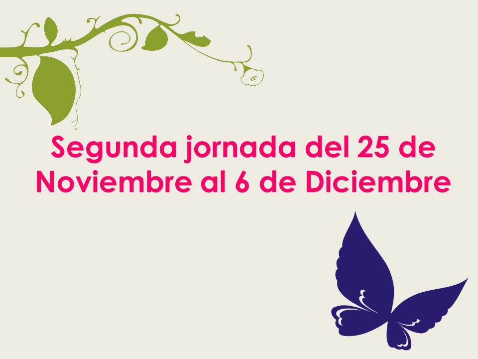 Segunda jornada del 25 de Noviembre al 6 de Diciembre