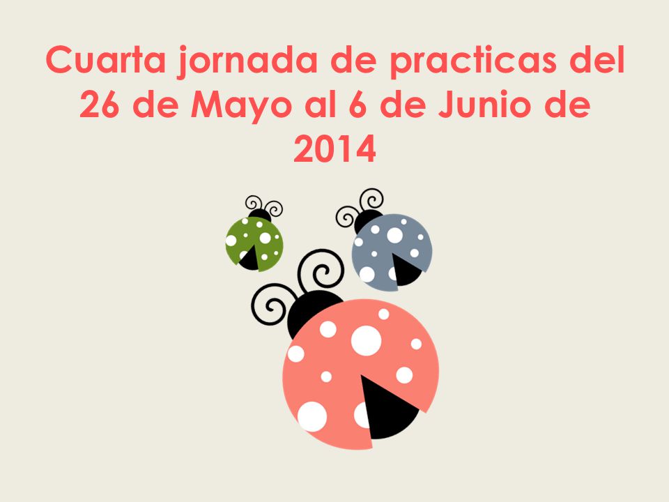 Cuarta jornada de practicas del 26 de Mayo al 6 de Junio de 2014