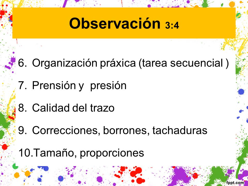 Observación 3:4 Organización práxica (tarea secuencial )