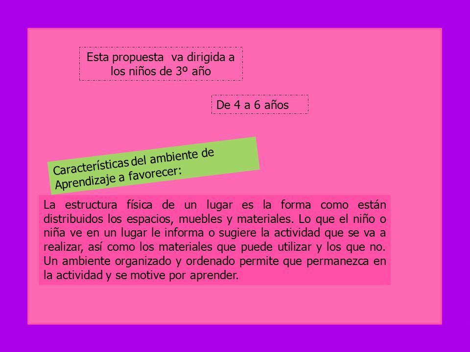 Esta propuesta va dirigida a los niños de 3º año