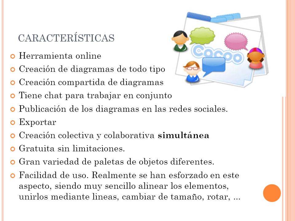 características Herramienta online Creación de diagramas de todo tipo