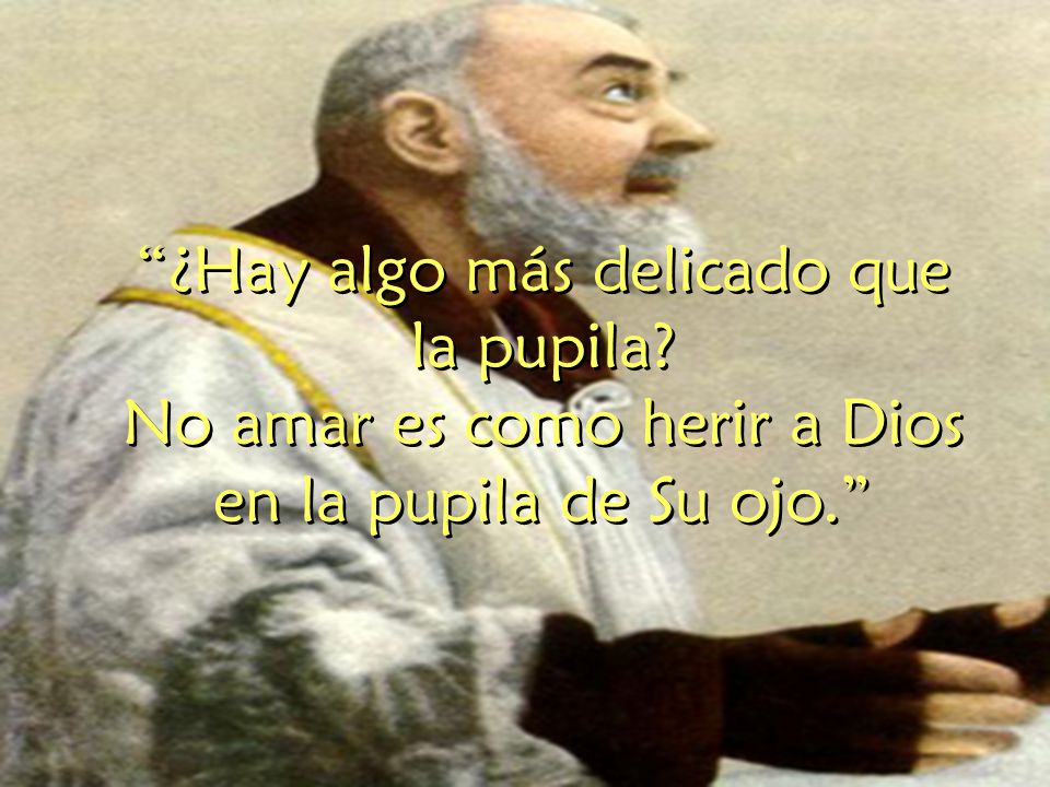 ¿Hay algo más delicado que la pupila No amar es como herir a Dios