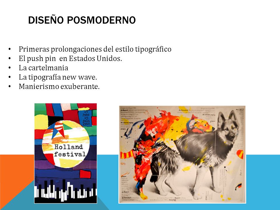 Diseño posmoderno Primeras prolongaciones del estilo tipográfico