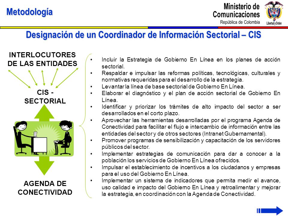 Designación de un Coordinador de Información Sectorial – CIS