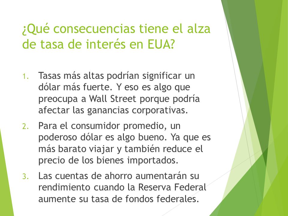 ¿Qué consecuencias tiene el alza de tasa de interés en EUA