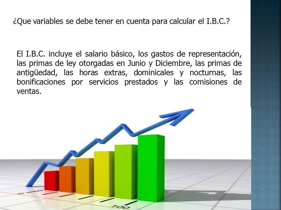 ¿Que variables se debe tener en cuenta para calcular el I. B. C. El I