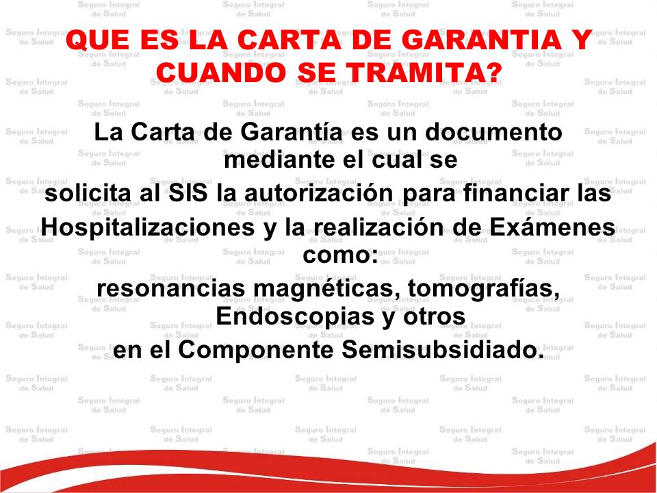 QUE ES LA CARTA DE GARANTIA Y CUANDO SE TRAMITA