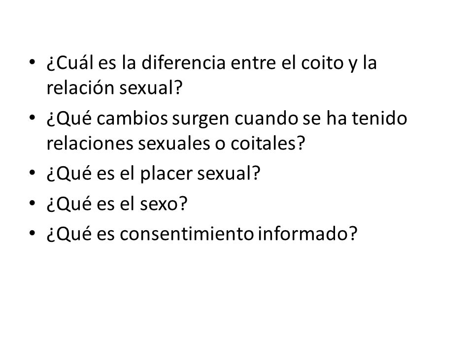 ¿Cuál es la diferencia entre el coito y la relación sexual