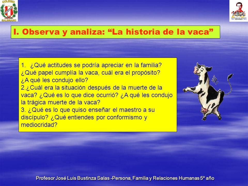 I. Observa y analiza: La historia de la vaca