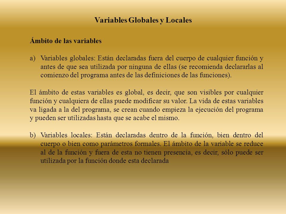 Variables Globales y Locales