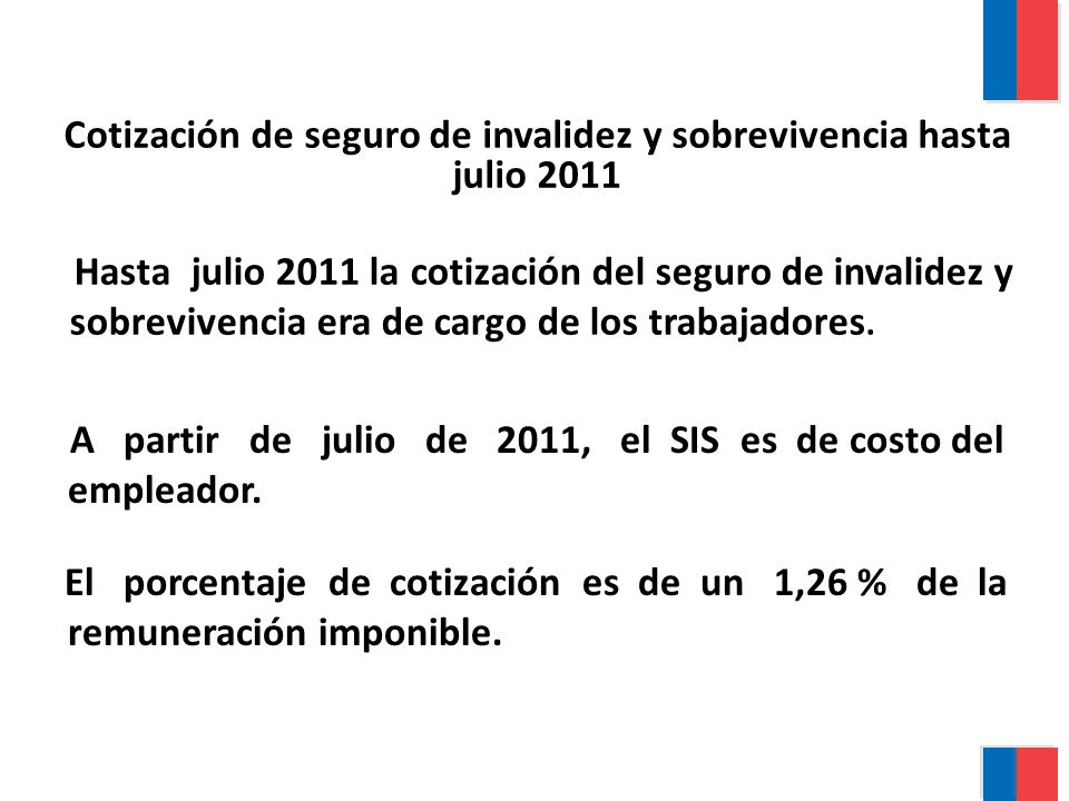 Cotización de seguro de invalidez y sobrevivencia hasta julio 2011