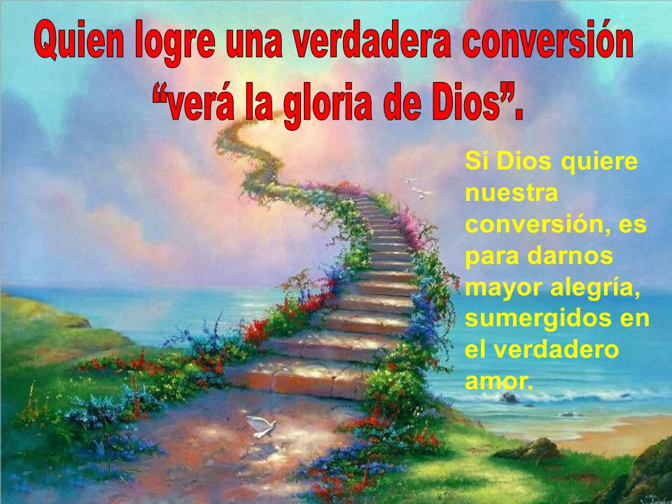 Quien logre una verdadera conversión verá la gloria de Dios .