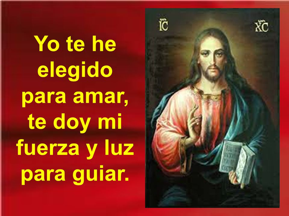 Yo te he elegido para amar, te doy mi fuerza y luz para guiar.