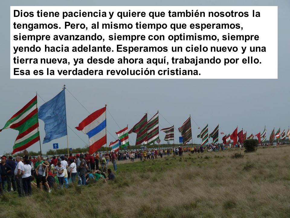 Dios tiene paciencia y quiere que también nosotros la tengamos