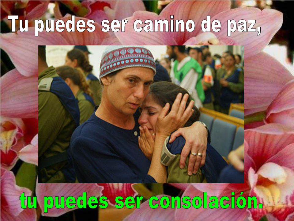 Tu puedes ser camino de paz, tu puedes ser consolación.
