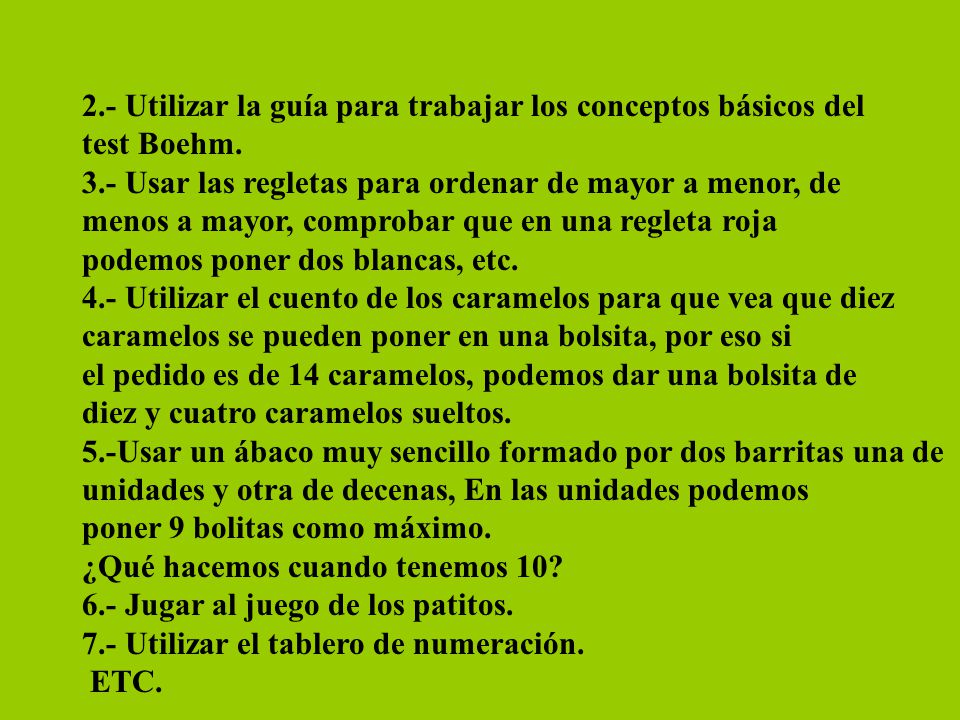 2.- Utilizar la guía para trabajar los conceptos básicos del