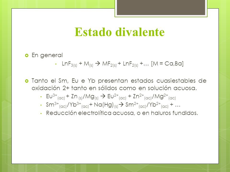 LnF3(s) + M(s)  MF2(s) + LnF2(s) +… [M = Ca,Ba]