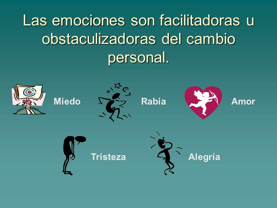 Las emociones son facilitadoras u obstaculizadoras del cambio personal.