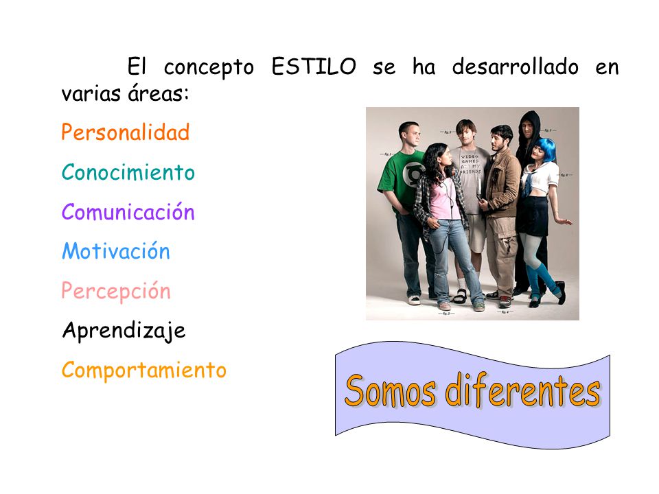 El concepto ESTILO se ha desarrollado en varias áreas: Personalidad