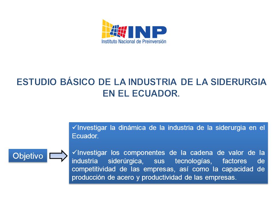 ESTUDIO BÁSICO DE LA INDUSTRIA DE LA SIDERURGIA EN EL ECUADOR.