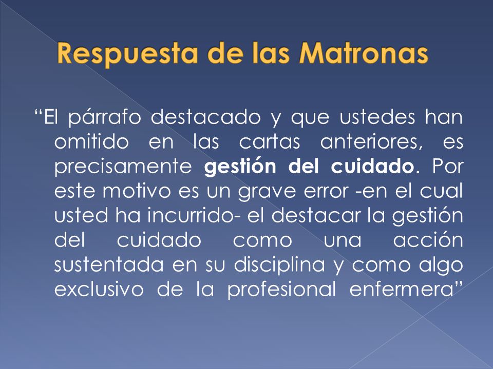 Respuesta de las Matronas
