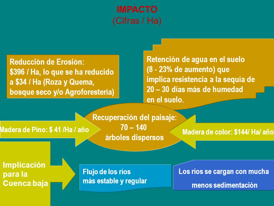 IMPACTO (Cifras / Ha) Retención de agua en el suelo