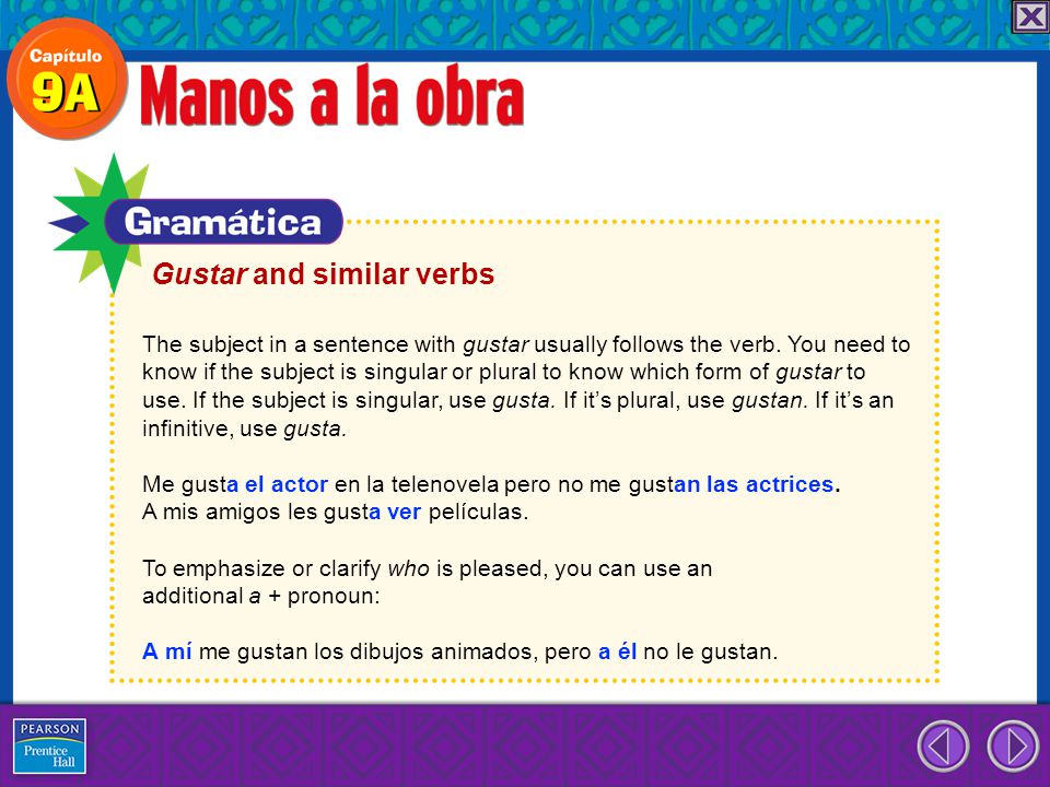 Gustar and similar verbs