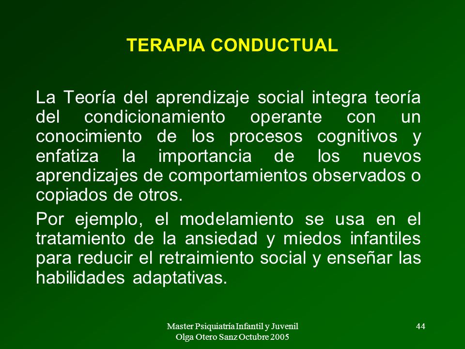 Master Psiquiatría Infantil y Juvenil Olga Otero Sanz Octubre 2005