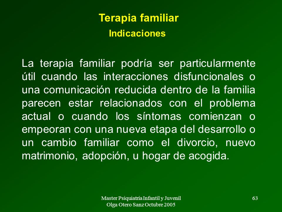 Master Psiquiatría Infantil y Juvenil Olga Otero Sanz Octubre 2005