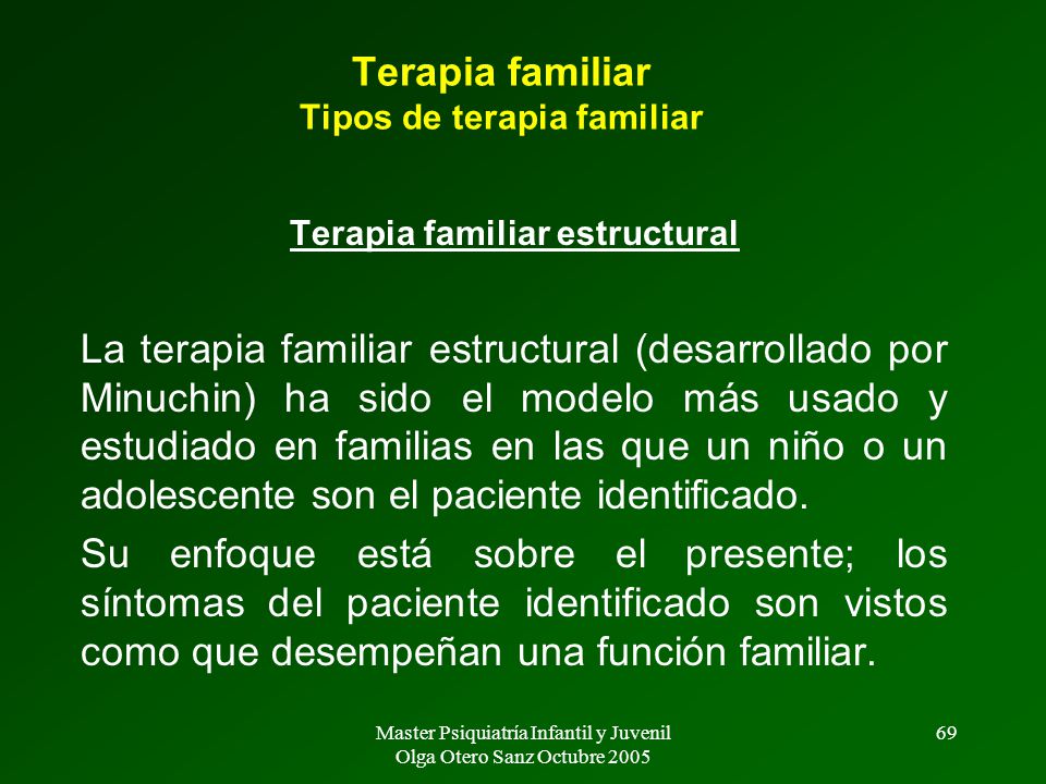 Terapia familiar Tipos de terapia familiar