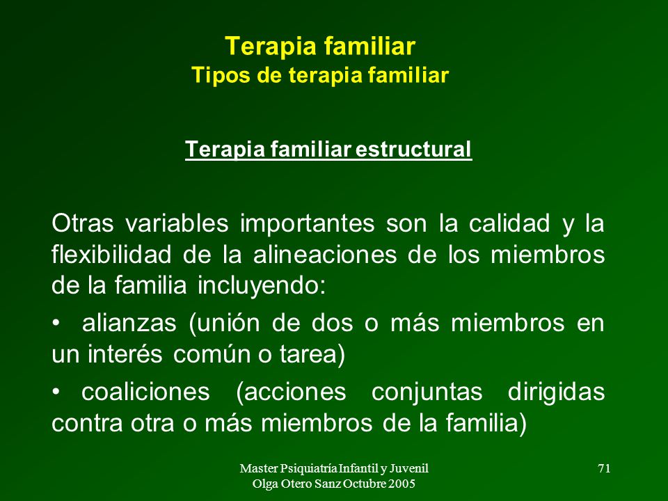 Terapia familiar Tipos de terapia familiar