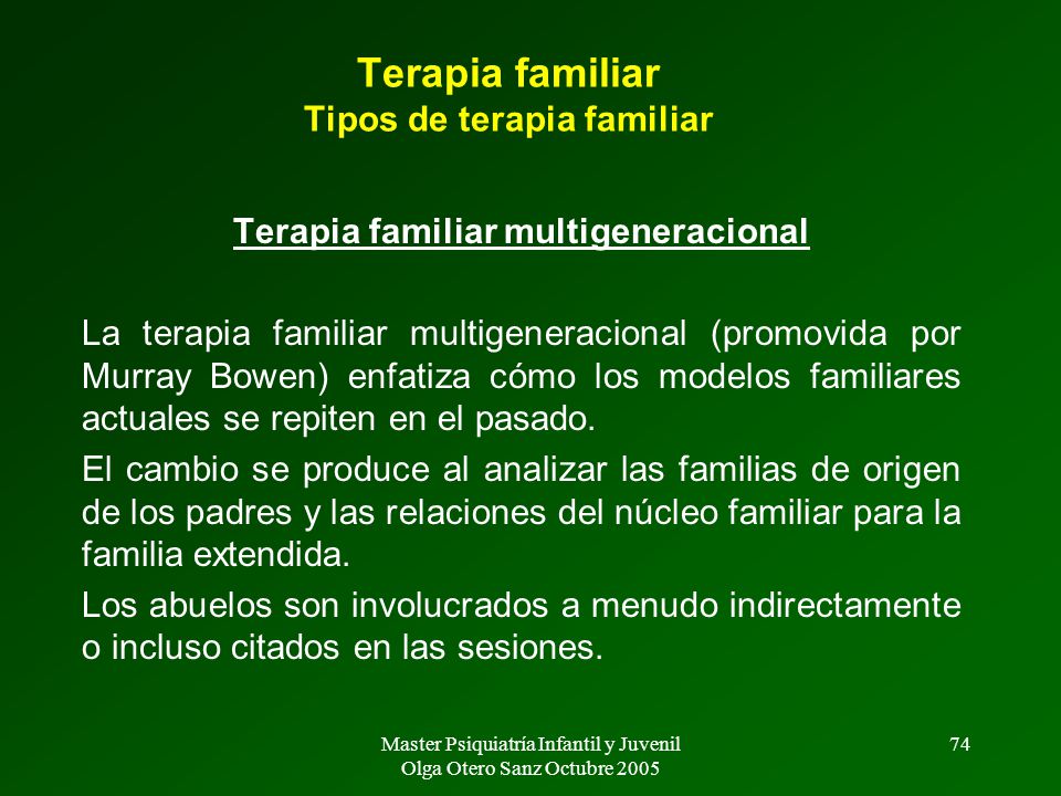 Terapia familiar Tipos de terapia familiar