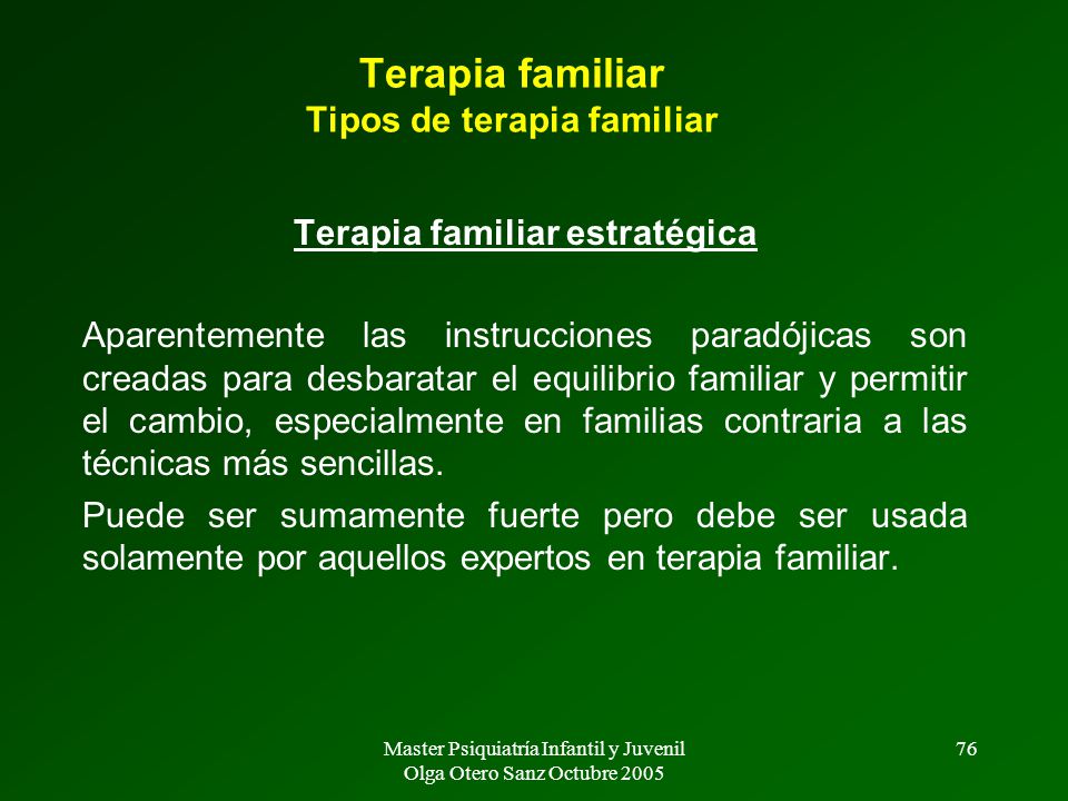 Terapia familiar Tipos de terapia familiar