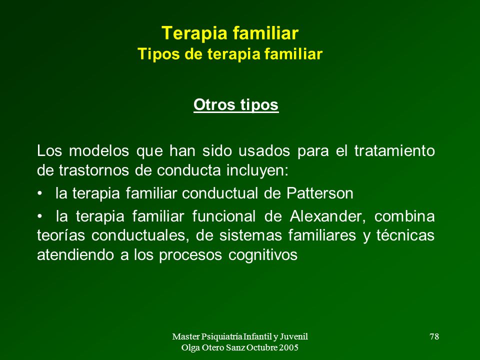 Terapia familiar Tipos de terapia familiar
