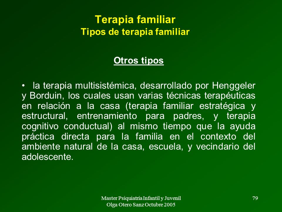 Terapia familiar Tipos de terapia familiar