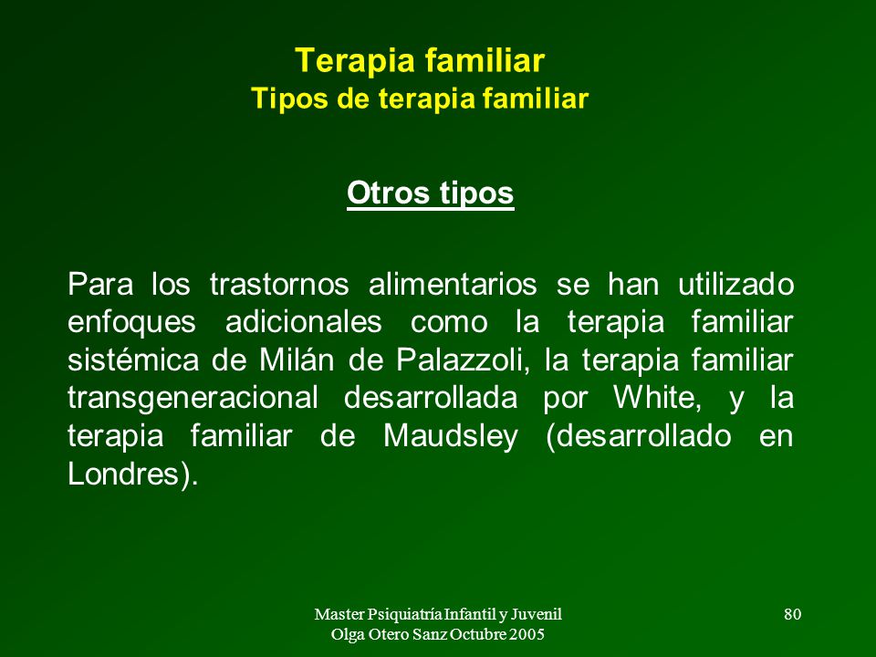 Terapia familiar Tipos de terapia familiar