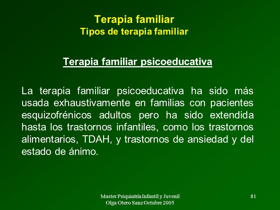 Terapia familiar Tipos de terapia familiar