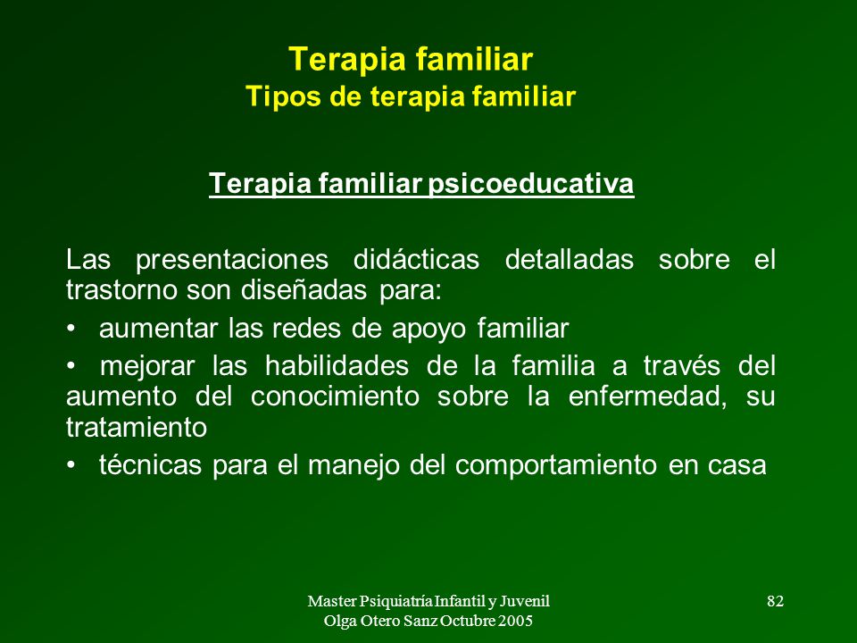 Terapia familiar Tipos de terapia familiar