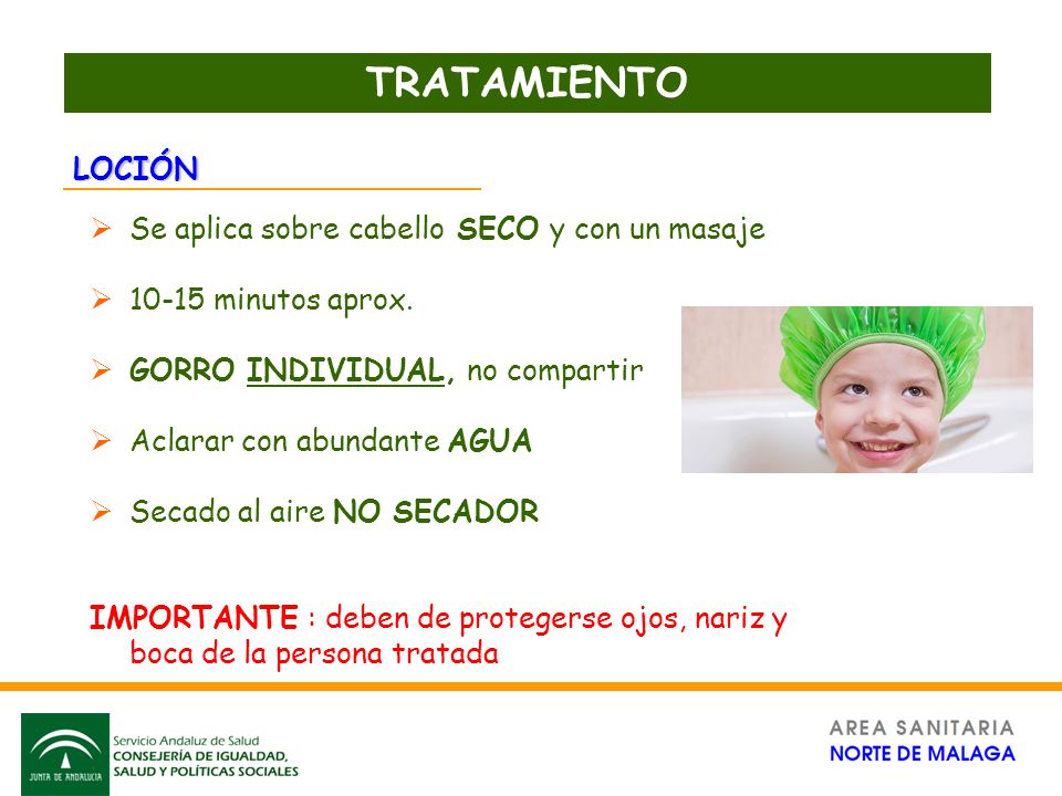TRATAMIENTO LOCIÓN Se aplica sobre cabello SECO y con un masaje